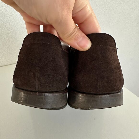 Vintage Salvatore Ferragamo Suede Penny Loafer Gold Buckle Brown Men\'s Size 8 main image 13